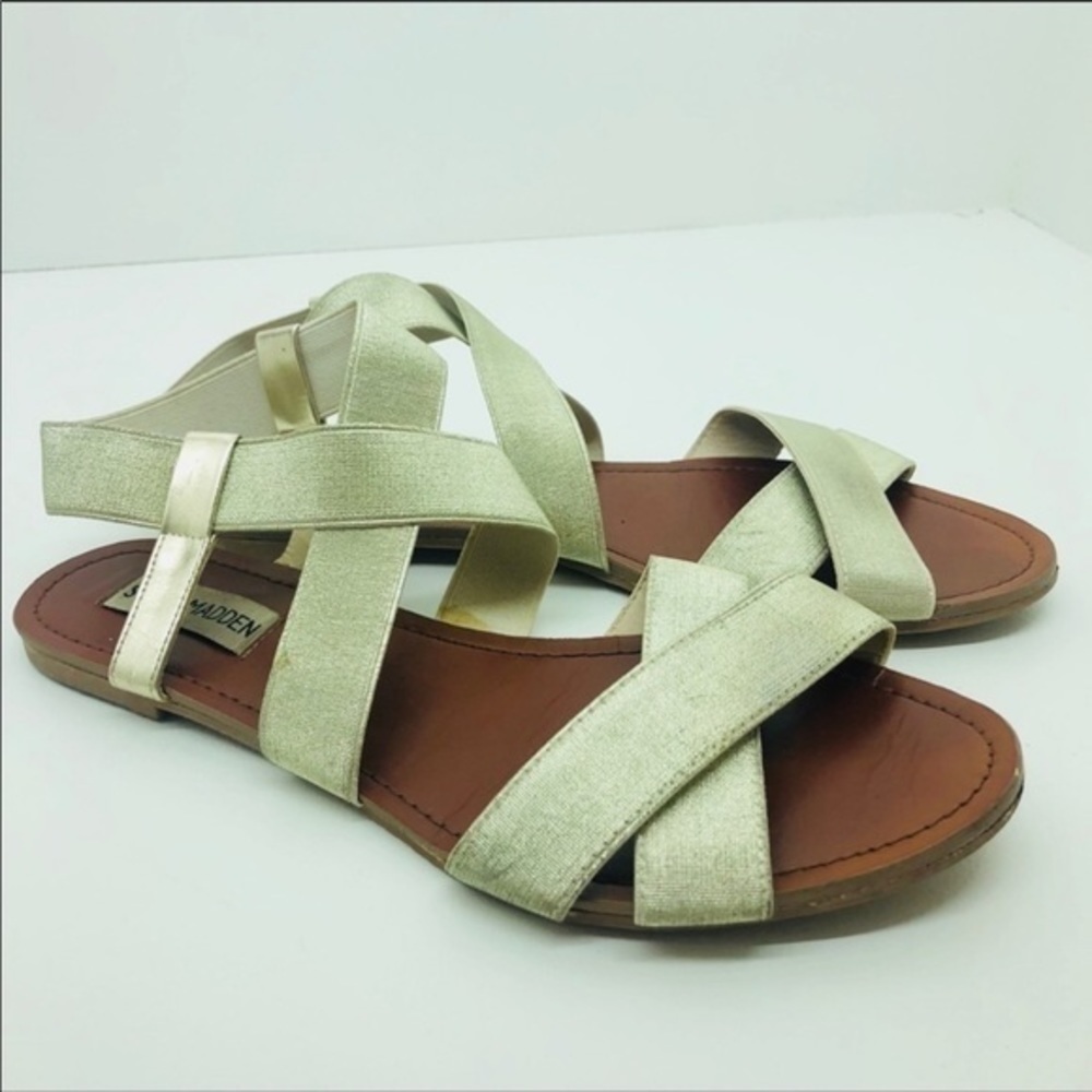 Steve Madden gold metallic quintaa flat sandals - Picture 2 of 8